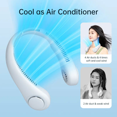 JISULIFE Portable Neck Fan, 4000 mAh Battery Rechargeable